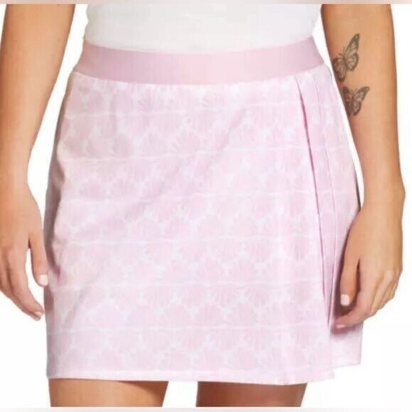 NWT Lady Hagen Plus Size Pink Shell Print Side Pleat Skort/Skirt Golf - Size XXL - Picture 1 of 8